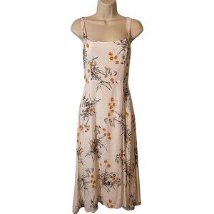 Reformation Womens Floral Nectarine Midi Dress Slit Smocked Coquette Cottagecore